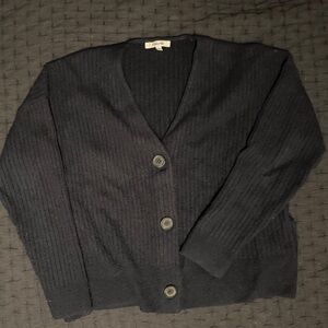 Madewell Black Ribbed Knit Sweater